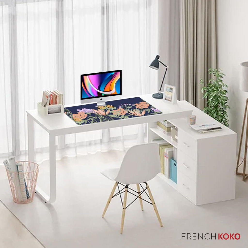 Desk Mat Large Desk Pad Large Mouse Pad Cute Desk Accessories Cute Pink Home Office Essentials XL Desk Mat Desk Pad for Keyboard Mouse on Top of Desks Computer Flowers Floral