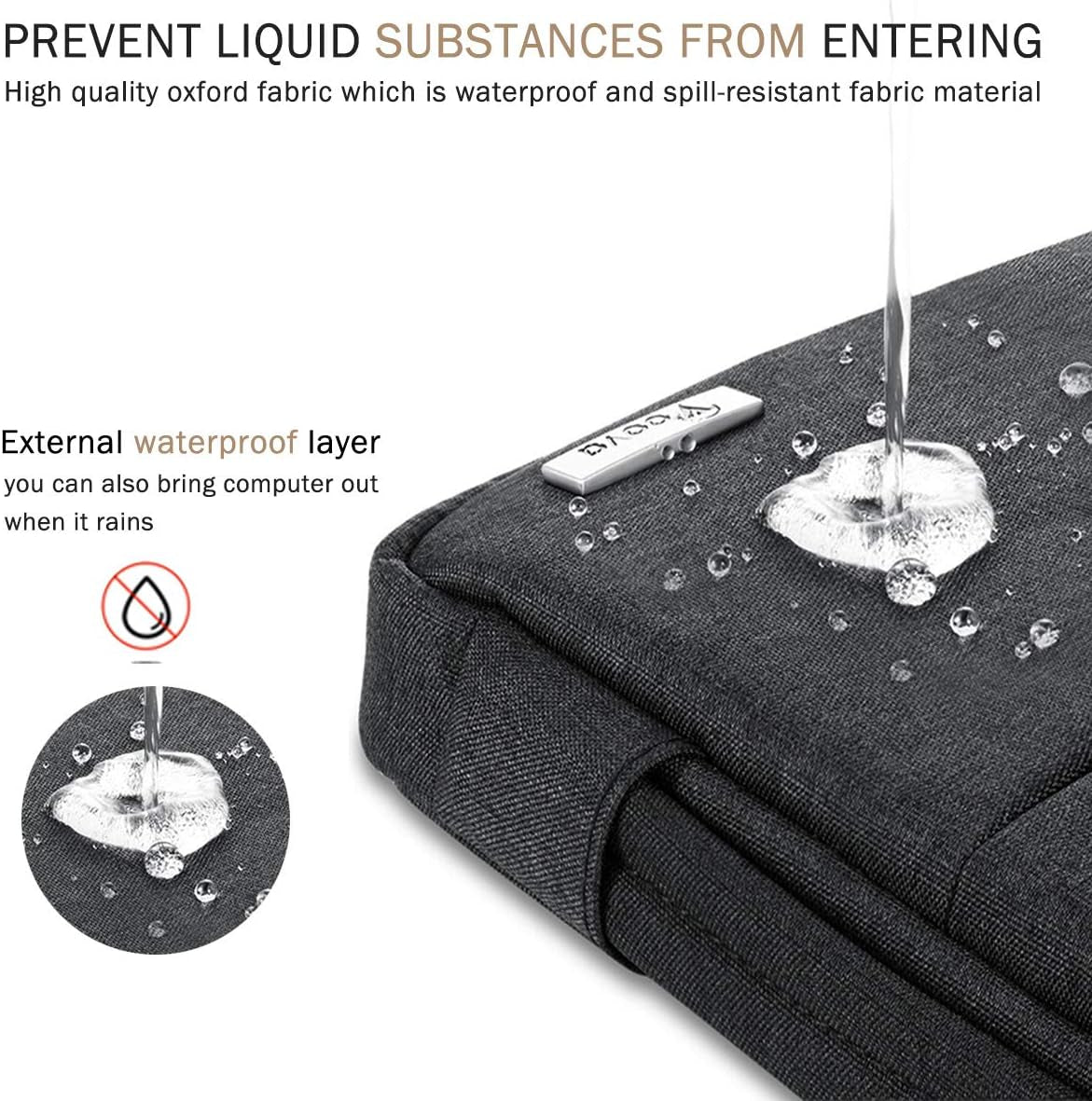 13 13.6 Inch Laptop Sleeve Case Compatible with Macbook Air 13 M1/M2/M3/M4 2020-2025, Macbook Pro 13/14, Ipad Air/Pro 13, Waterproof Slim Computer Bag Cover with Handle, Black